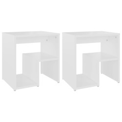 Tables de chevet 2 pcs blanc 40x30x40 cm bois d'ingénierie 617058617058