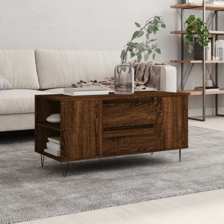 Table basse chêne marron 102x44,5x50 cm bois d'ingénierie 617063617063