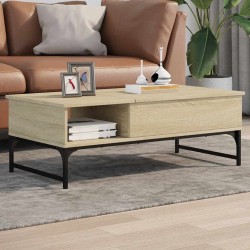 Table basse chêne sonoma 100x50x35cm bois d'ingénierie et métal 617064617064