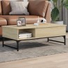 Table basse chêne sonoma 100x50x35cm bois d'ingénierie et métal 617064617064