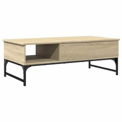 Table basse chêne sonoma 100x50x35cm bois d'ingénierie et métal 617064617064