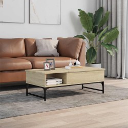 Table basse chêne sonoma 100x50x35cm bois d'ingénierie et métal 617064617064