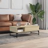 Table basse chêne sonoma 100x50x35cm bois d'ingénierie et métal 617064617064