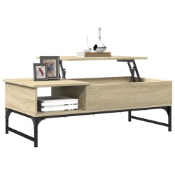 Table basse chêne sonoma 100x50x35cm bois d'ingénierie et métal 617064617064