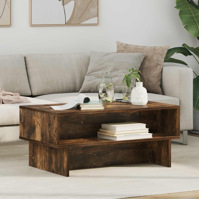 Table basse Chêne fumé 80 x 46 x 35 cm Bois d'ingénierie 617065617065