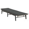 Chaise longue avec coussin en rotin synthétique gris clair 617068617068