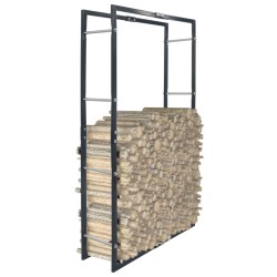 Portant de bois de chauffage Noir 80x25x150 cm Acier 617070617070