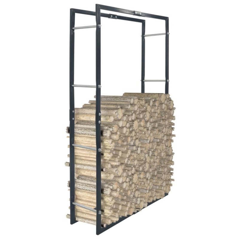 Portant de bois de chauffage Noir 80x25x150 cm Acier 617070617070