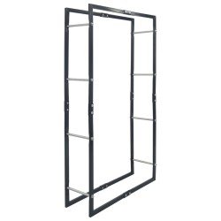 Portant de bois de chauffage Noir 80x25x150 cm Acier 617070617070