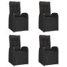 Ensemble à manger de jardin coussins 5pcs Noir Résine tressée 617072617072