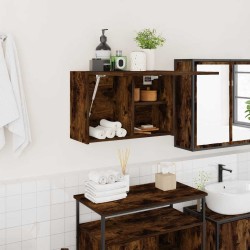 Armoire murale de bain chêne fumé 60x25x40 cm bois d'ingénierie 617073617073