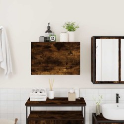 Armoire murale de bain chêne fumé 60x25x40 cm bois d'ingénierie 617073617073