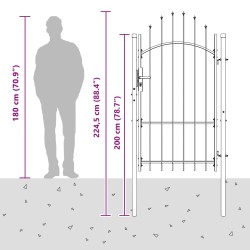 Porte de Jardin Woerden Gris 175 x 100 cm Acier 617074617074
