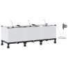 Porte-plante de jardin avec irrigation et roues 3 pc Blanc PP 617077617077