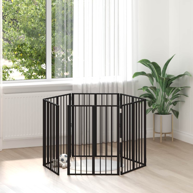 Porte pour chien 6 pcs Noir 60 x 80 cm Acier galvanisé 617078617078