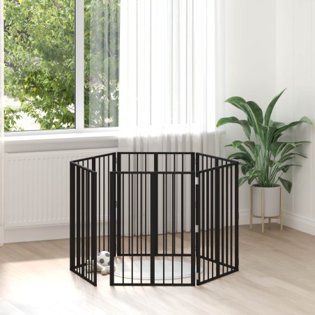 Porte pour chien 6 pcs Noir 60 x 80 cm Acier galvanisé 617078617078