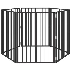 Porte pour chien 6 pcs Noir 60 x 80 cm Acier galvanisé 617078617078