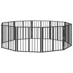 Porte pour chien 10 pcs Noir 60 x 60 cm Acier galvanisé 617079617079