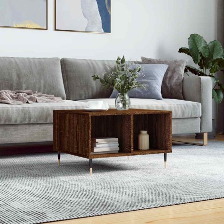 Table basse Chêne marron 60x50x36,5 cm Bois d'ingénierie 617087617087