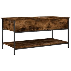 Table basse chêne fumé 100x50x50 cm bois d'ingénierie et métal 617088617088