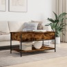 Table basse chêne fumé 100x50x50 cm bois d'ingénierie et métal 617088617088