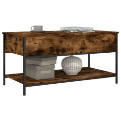 Table basse chêne fumé 100x50x50 cm bois d'ingénierie et métal 617088617088
