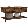 Table basse chêne fumé 100x50x50 cm bois d'ingénierie et métal 617088617088