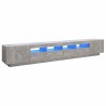 Meuble TV avec lumières LED Gris béton 260x35x40 cm 617092617092