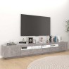 Meuble TV avec lumières LED Gris béton 260x35x40 cm 617092617092