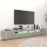 Meuble TV avec lumières LED Gris béton 260x35x40 cm 617092617092