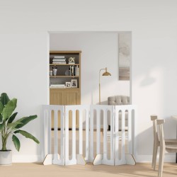 Clôture pliable pour animaux 4 pcs Blanc Brillant 617093617093