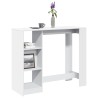Table de bar et étagère blanc 124x46x103,5 cm bois d'ingénierie 617096617096