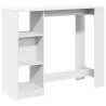 Table de bar et étagère blanc 124x46x103,5 cm bois d'ingénierie 617096617096
