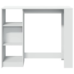 Table de bar et étagère blanc 124x46x103,5 cm bois d'ingénierie 617096617096
