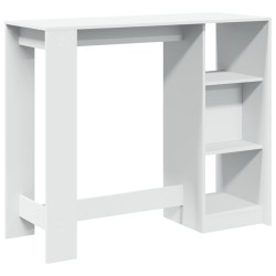Table de bar et étagère blanc 124x46x103,5 cm bois d'ingénierie 617096617096