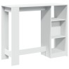 Table de bar et étagère blanc 124x46x103,5 cm bois d'ingénierie 617096617096