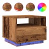 Table basse avec lumières LED vieux bois 50x49x40 cm 617101617101