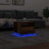 Table basse avec lumières LED vieux bois 50x49x40 cm 617101617101