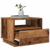 Table basse avec lumières LED vieux bois 50x49x40 cm 617101617101