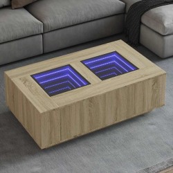 Table basse avec LED infini chêne sonoma 116x69x40 cm 617102617102