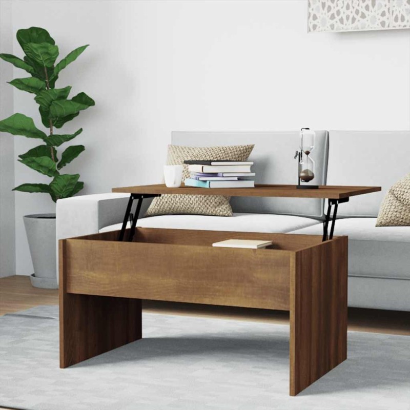 Table basse Chêne marron 80x50,5x41,5 cm Bois d'ingénierie 617104617104
