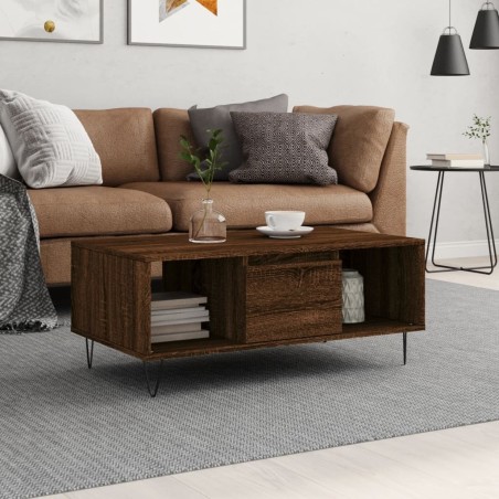 Table basse Chêne marron 90x50x36,5 cm Bois d'ingénierie 617106617106
