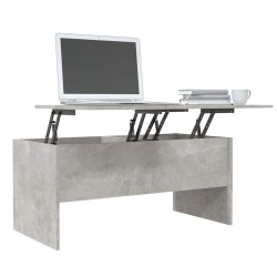 Table basse gris béton 102x50,5x46,5 cm bois d'ingénierie 617107617107