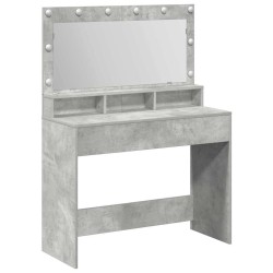 Table de Toilette avec étagère Gris béton 100 x 41 x 135 cm 617108617108