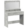 Table de Toilette avec étagère Gris béton 100 x 41 x 135 cm 617108617108