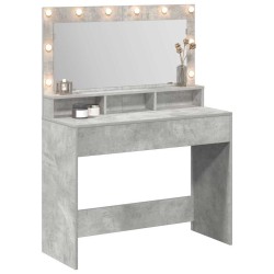 Table de Toilette avec étagère Gris béton 100 x 41 x 135 cm 617108617108