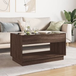 Table basse avec LED infini chêne marron 90x50x50 cm 617110617110