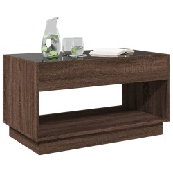 Table basse avec LED infini chêne marron 90x50x50 cm 617110617110