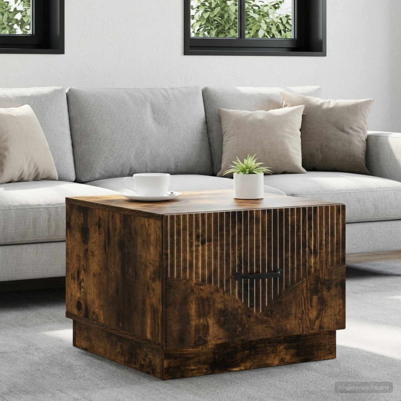Table basse Chêne fumé 49 x 50 x 37 cm Bois d'ingénierie 617113617113