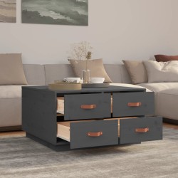 Table basse Gris 80x80x45 cm Bois massif de pin 617116617116